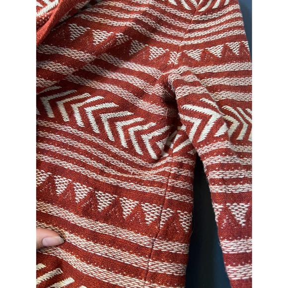 Lucky Brand Aztec Terra Cotta Orange open waterfall cardigan - Picture 7 of 7
